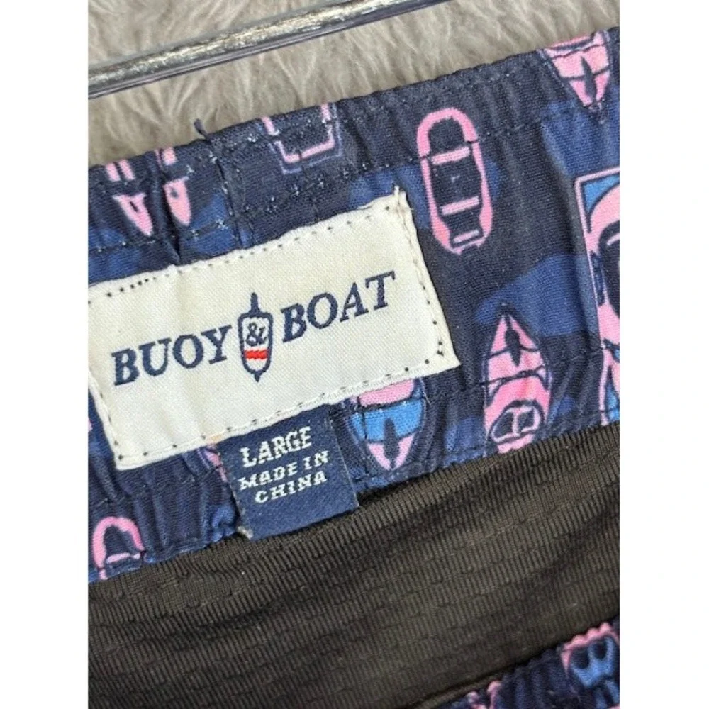 Buoy & Boat Mens Boat Print Swim Trunks Shorts with Liner -‎ Large